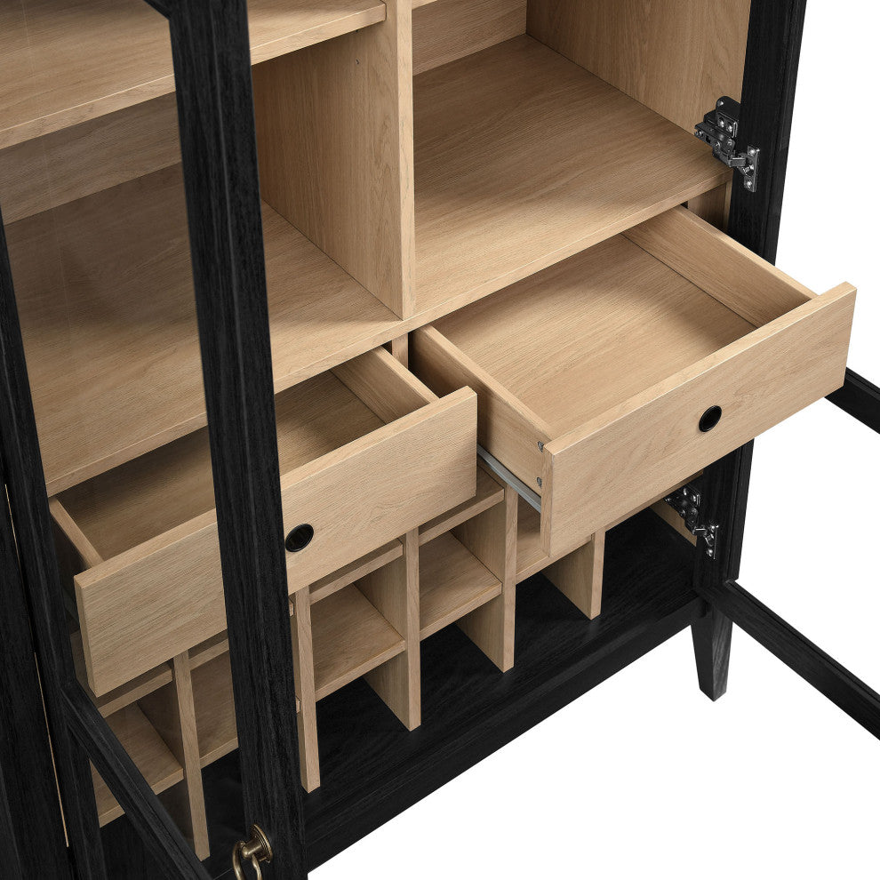 Nolan Arched Bar Cabinet, Black