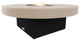 Circular Fire Pit Table, 48 D, Propane, Beige Powdercoat Top, Black
