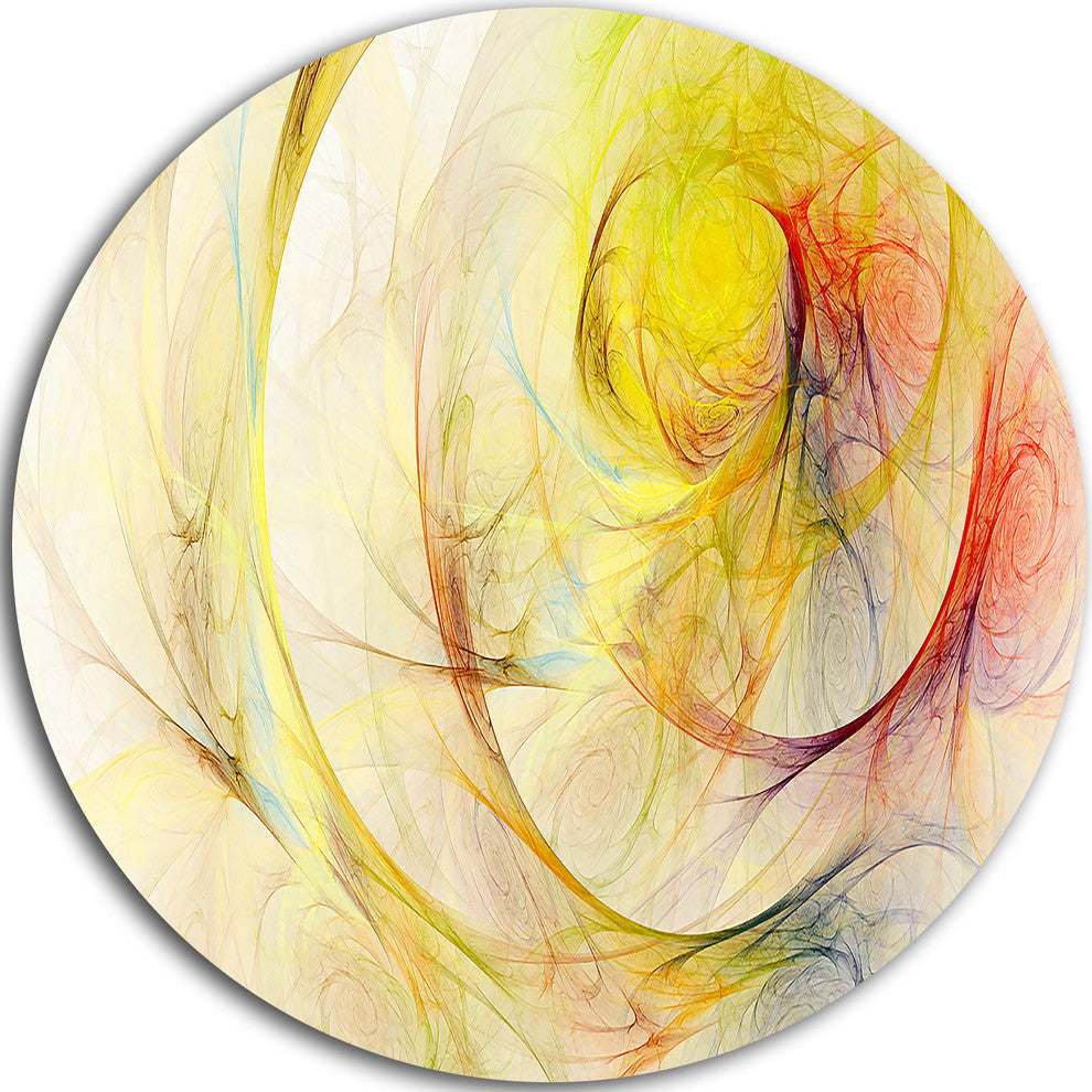 Yellow Storm Sky, Abstract Digital Art Round Wall Art, 23"