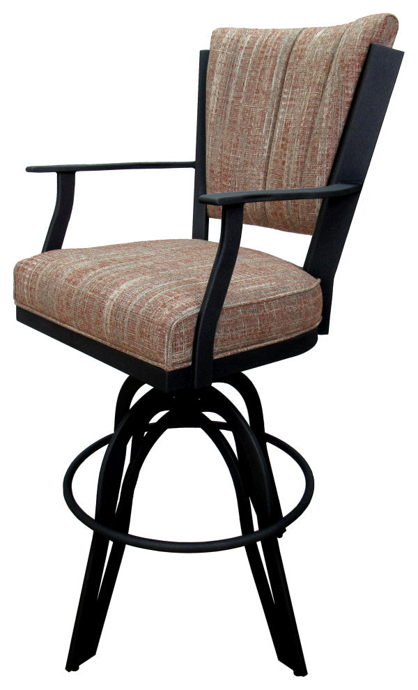 Montana Swivel Tilt Metal 30" Bar Stool or Counter 26" on A Base, Watusi Madder, Black, 30"