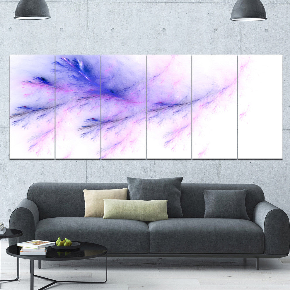 Bright Blue Veins of Marble, Abstract Wall Art Canvas, 70"x28", 6 Panels