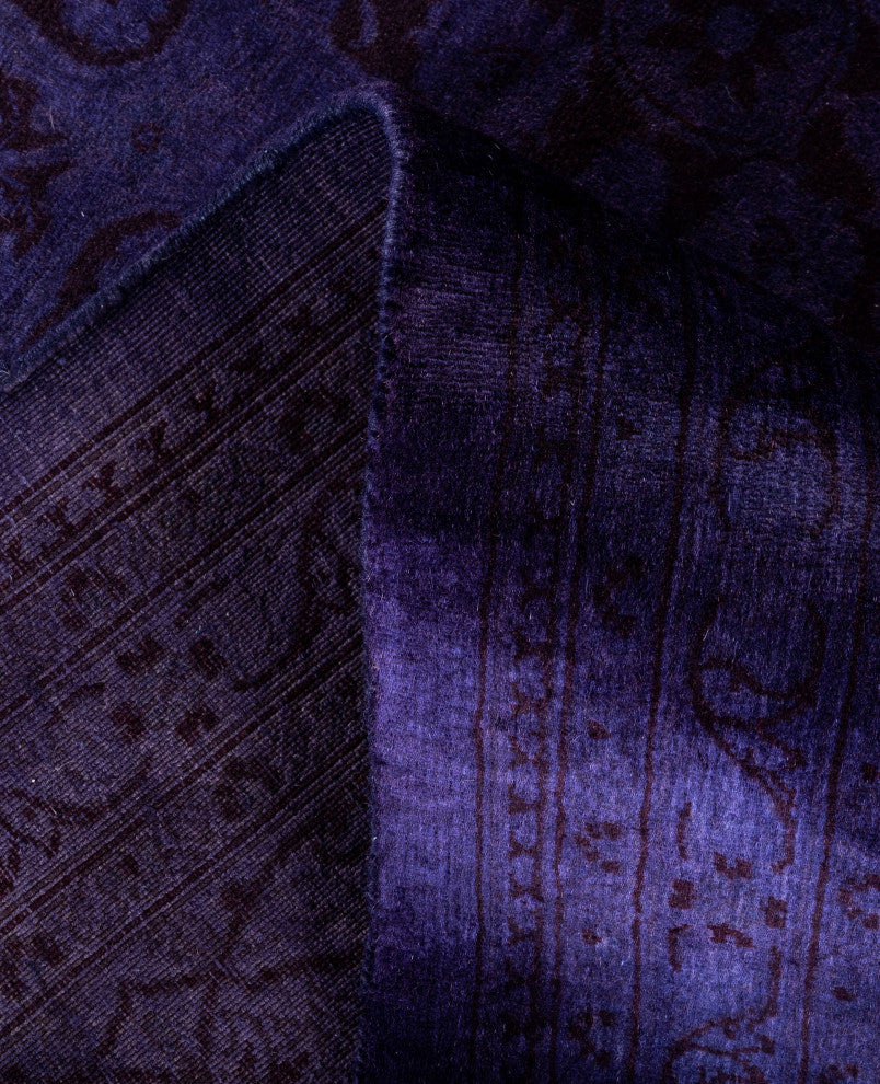 Overdyed One-of-a-Kind Hand-Knotted Area Rug Purple, 8' 2" x 10' 4"