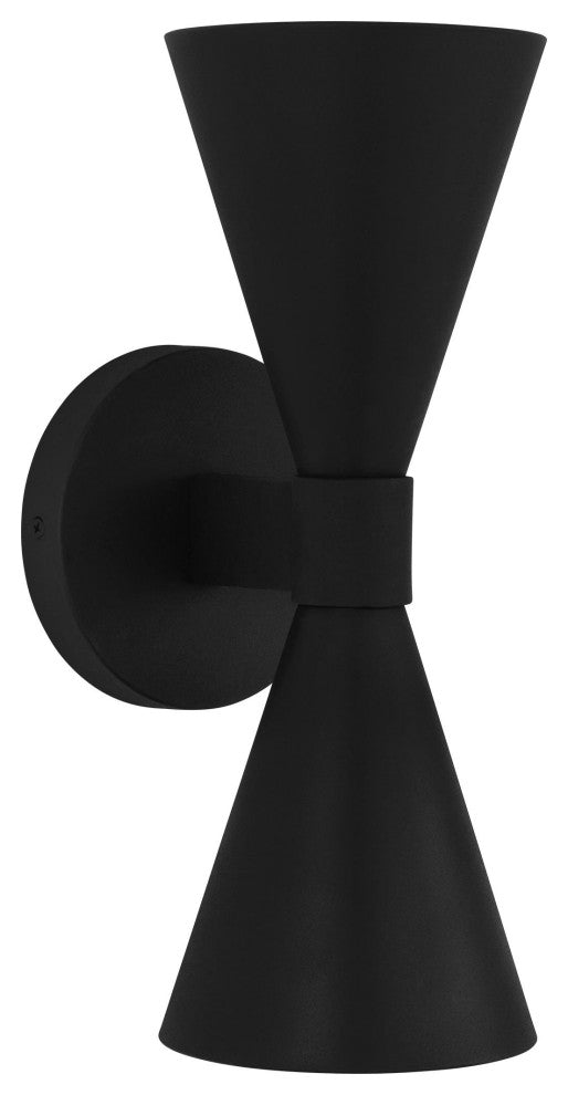 Albertine Small Outdoor Sconce, Textured Black