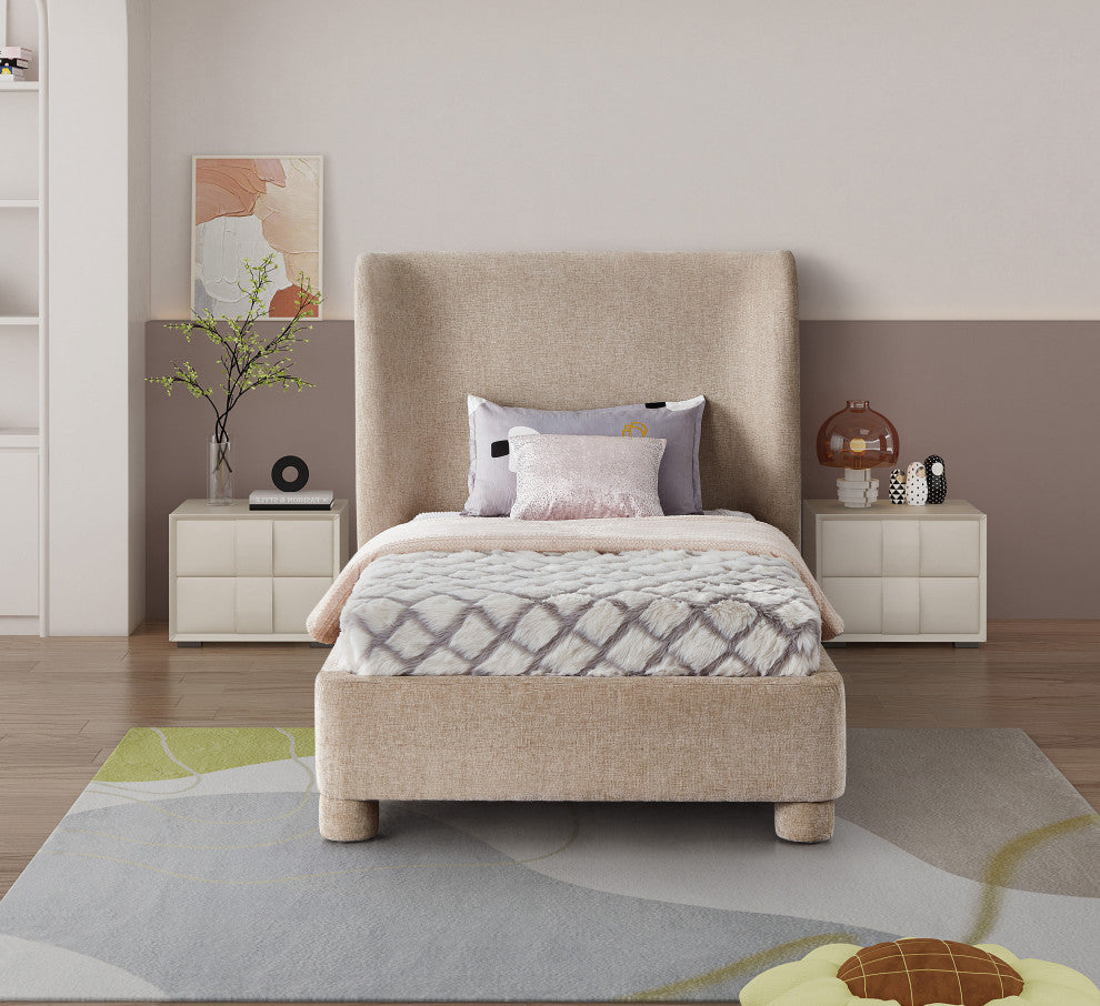 Penny Bed, Beige, Twin, Chenille Fabric