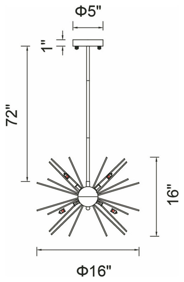 Savannah 6 Light Chandelier With Black Finish