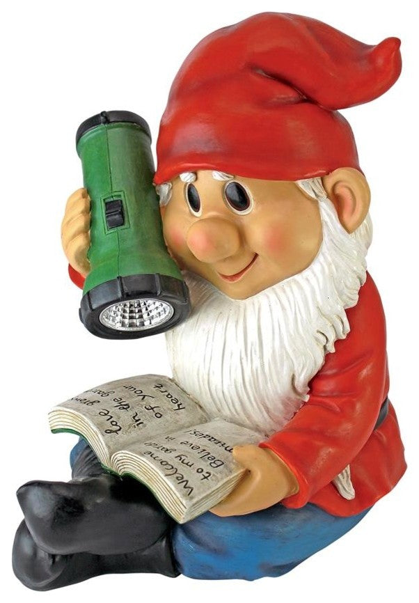 Flashlight Freddie Solar Gnome Statue