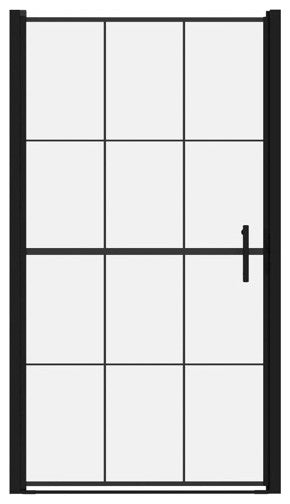 vidaXL Shower Door Bathroom Shower Enclosure Tempered Glass 39.4"x70.1" Black