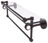 Clearview 22" Glass Gallery Shelf, Towel Bar and Groovy Accents, Antique Bronze