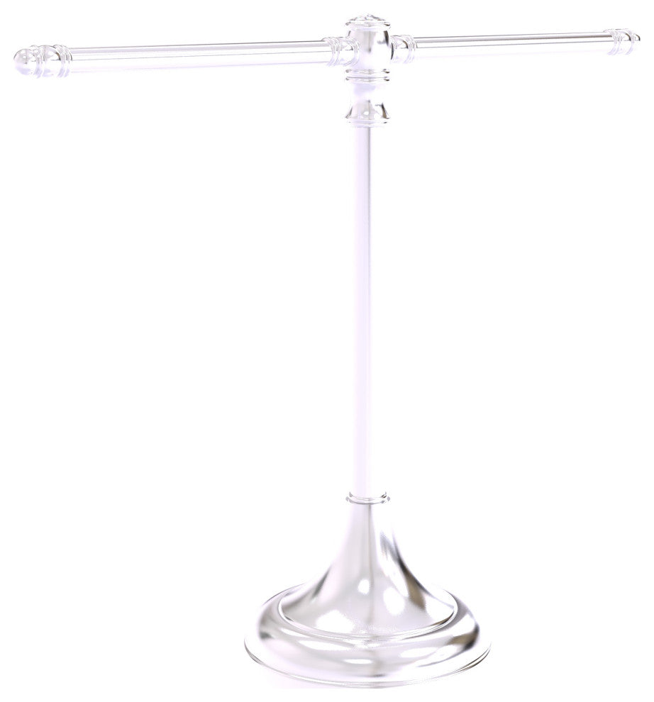 Carolina Crystal Guest Towel Stand, Satin Chrome