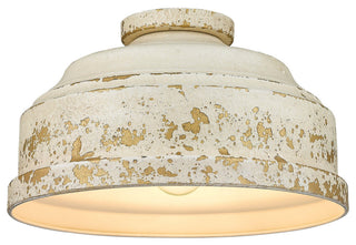 Golden Lighting 0806-FM Keating 3 Light 14"W Flush Mount Ceiling - Antique
