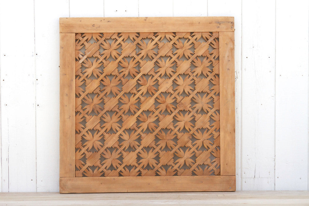 Finely Carved Mongolian Floral Window
