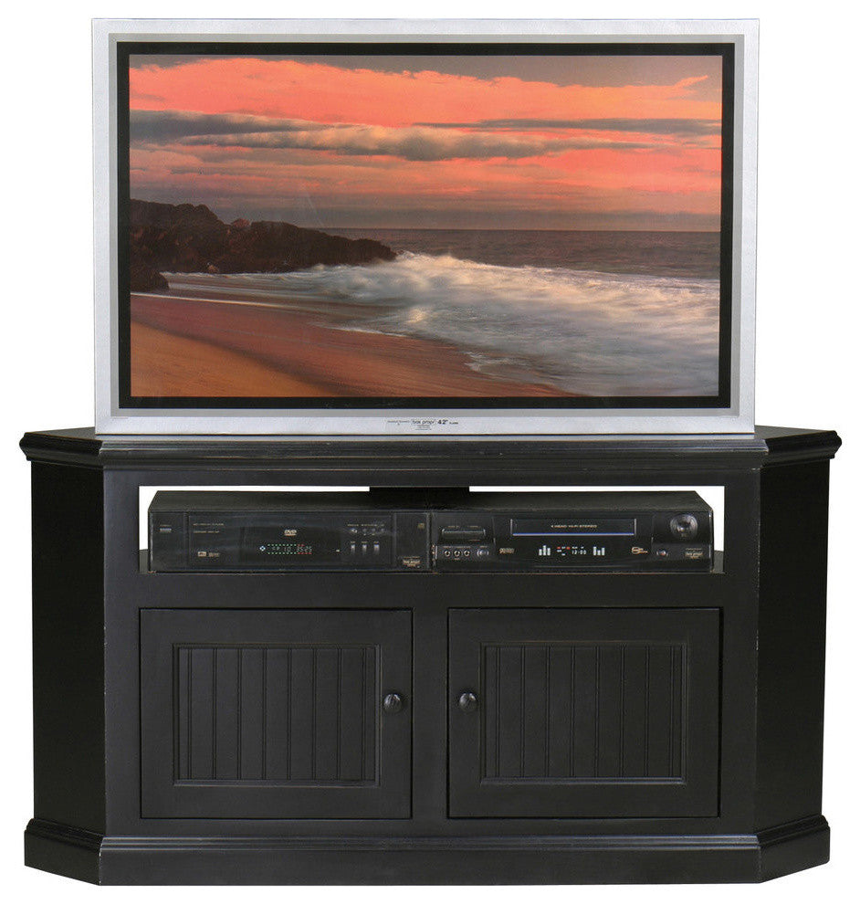 Eagle Furniture 40" Coastal Wide-Screen Corner TV Cart, Iron Ore