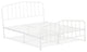 Kemah Full Bed Frame, 3 Supporting Metal Legs Deluxe Bed In Powder Coating White