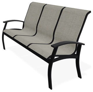 Belle Isle Sling 3-Seat Outdoor Sofa, Ella/Black