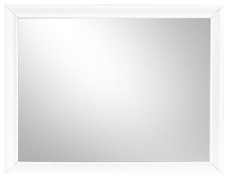 Madrid 46" W x 37" H Rectangle Framed White Dresser Mirror