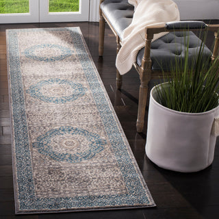 Safavieh Sofia Collection, SOF365 Rug, Light Grey/Blue, 2'2"x6'