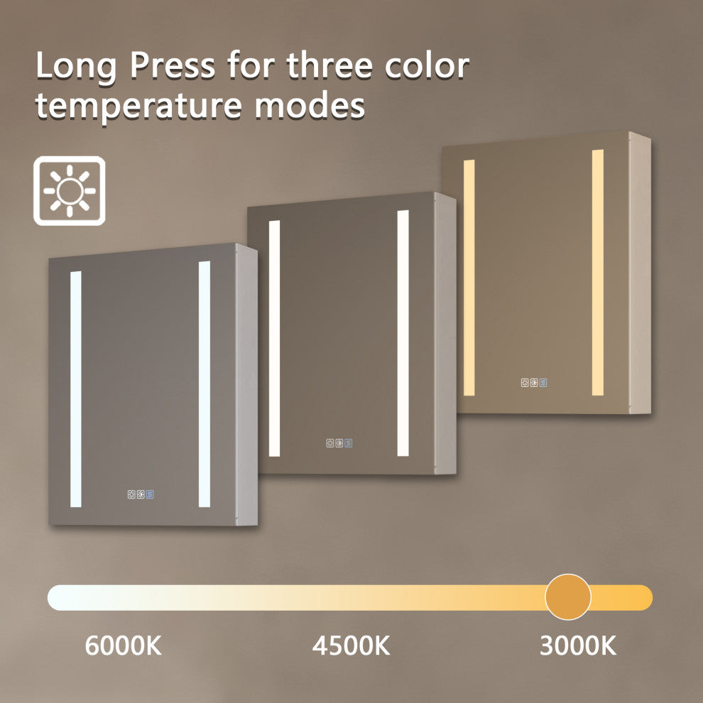 20" Aluminum Surface Mount Medicine Cabinet, Mirrors and Shelves
