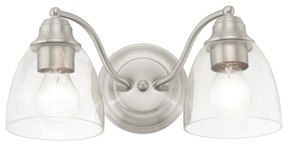 Brushed Nickel Transitional, Colonial, Vanity Sconce