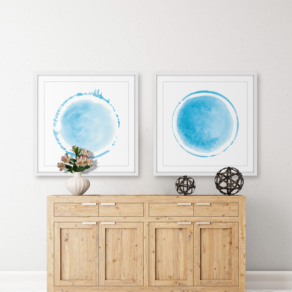 Light Blue Coronas Diptych, 64x32