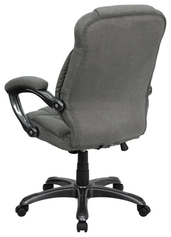 High Back Microfiber Contemporary Executive Swivel Office Chair, Gray