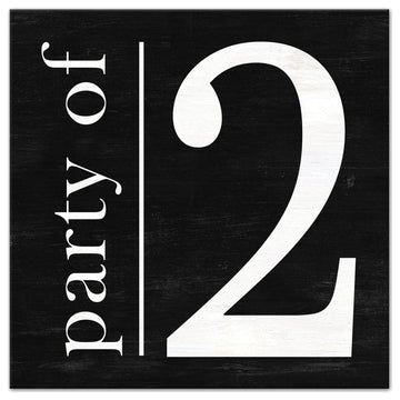 Party of 2 12x12 Canvas Wall Art