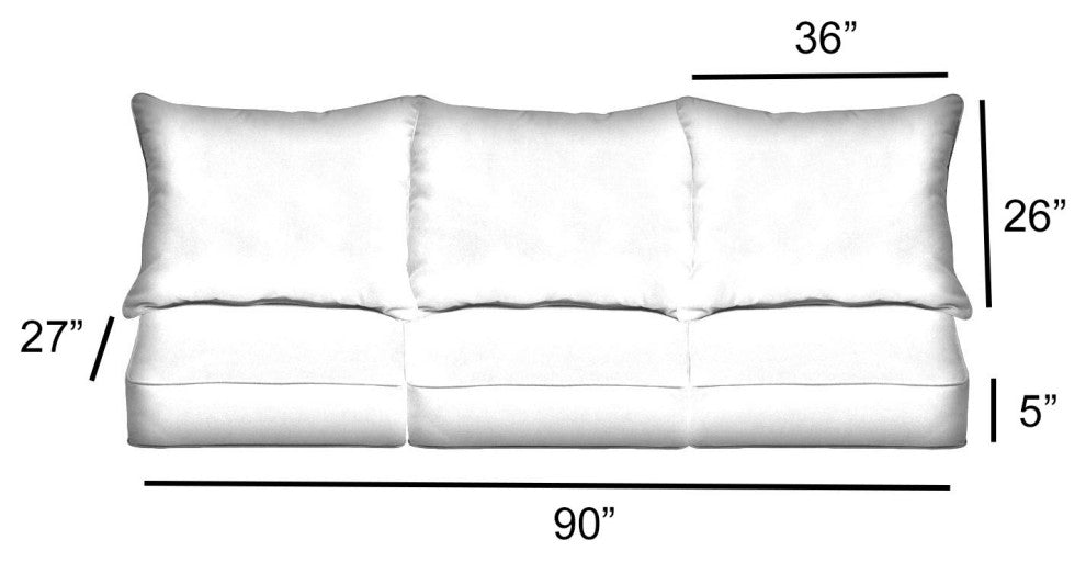 Sorra Home Pensacola Multi Deep Seating Pillow and Cushion Set 27"x30"x5"
