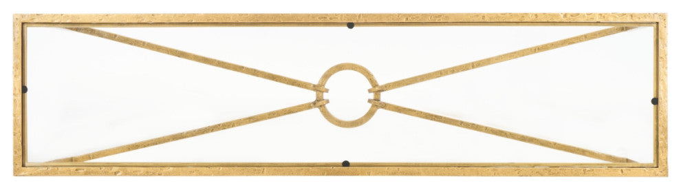 Safavieh Couture Tauri Metal Console Table, Brass/Clear