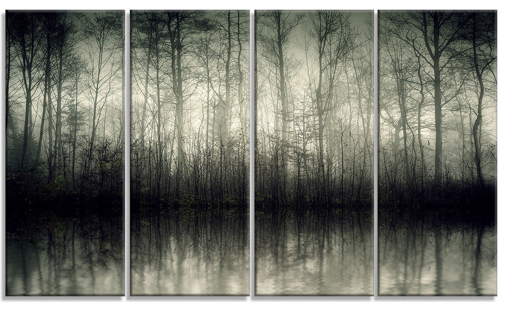 "Beautiful Gray Forest in Germany" Photograph Print, 4 Panels, 48"x28"