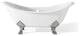 Cheviot Products Regency Cast Iron Bathtub With Lion and Faucet Holes, Chrome