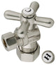 Kingston Brass 5/8" X 3/8" OD Comp Angle Stop w/Handle, Brushed Nickel