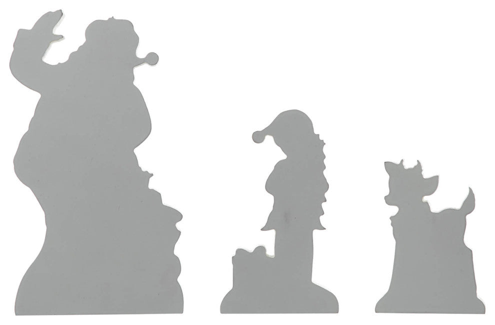 Wooden Christmas Santa, ELF, Reindeer Decor, 3-Piece Set