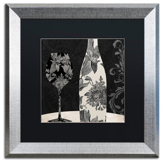 Color Bakery 'Vin Elegant I' Art, Silver Frame, Black Matte, 16"x16"