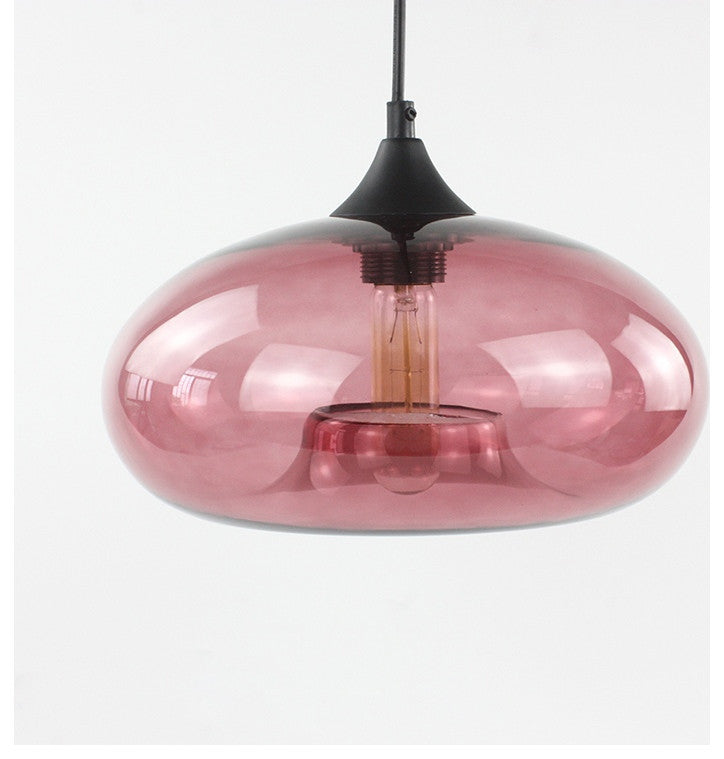 MIRODEMIÂ® Tourrettes-sur-Loup Loft Glass Pendant Lamp, Wine Red