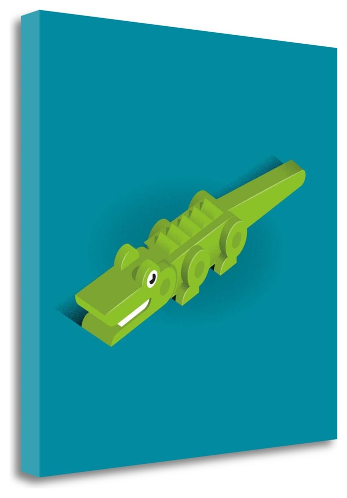"Crocodile" By Bo Virkelyst Jensen, Giclee Print on Gallery Wrap Canvas