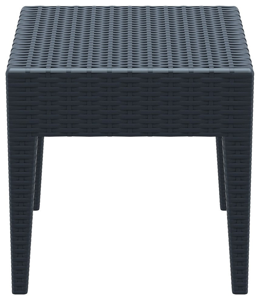 Miami Square Resin Side Table, Dark Gray