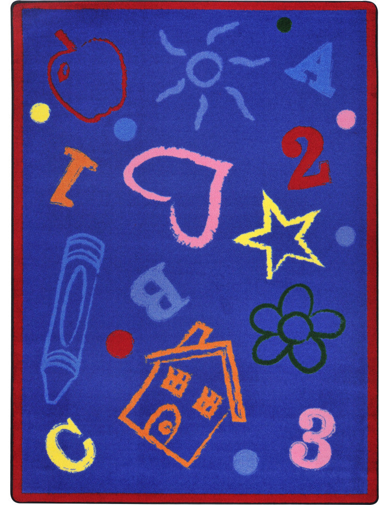 Playful Patterns Rug, Kid's Art, Rainbow, 3'10"x5'4"