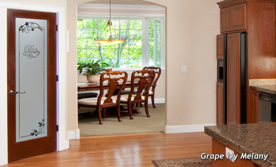 Pantry Door - Grape Ivy Melany - Primed - 30" x 84" - Knob on Left - Push Open
