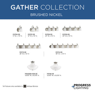 Progress Lighting 2-100W Medium Bath Bracket, Brushed Nickel