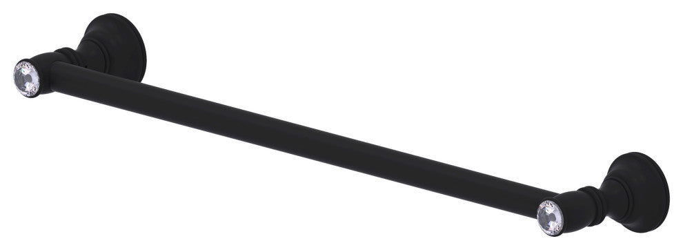 Carolina Crystal 30" Towel Bar, Matte Black