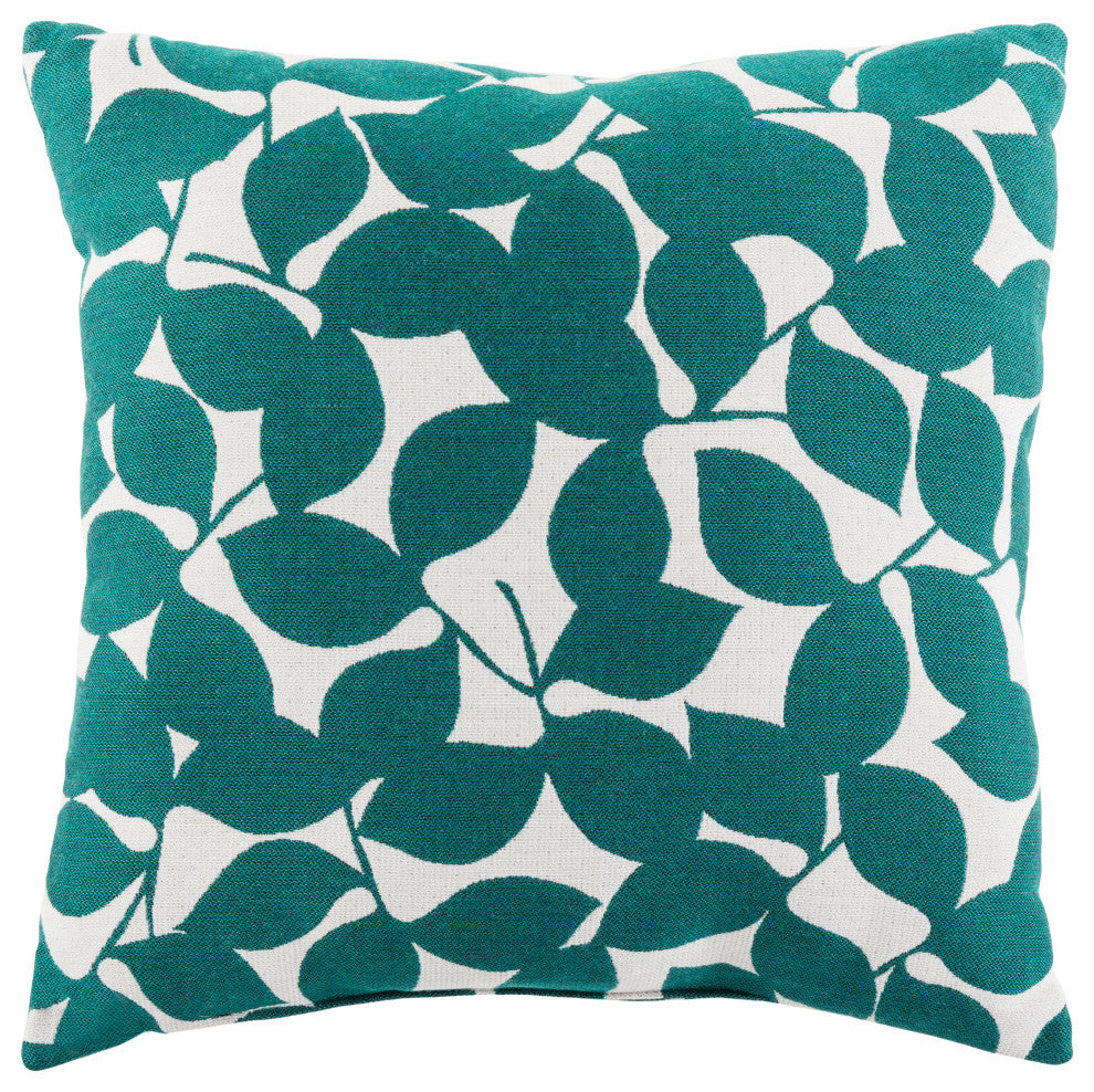 Surya Magnolia MG-001 16"x16" Pillow Cover, Ivory/Bright Blue