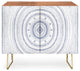 Deny Designs Blue Circle Credenza, Walnut, Gold Steel Legs