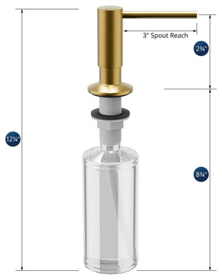 Karran SD35 Kitchen Soap/Lotion Dispenser, Brushed Gold