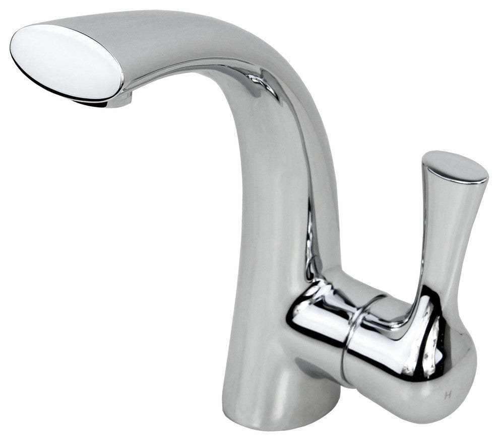 Twist Style Solid Brass Single Hole Bathroom Vanity Faucet, Polish Chrome