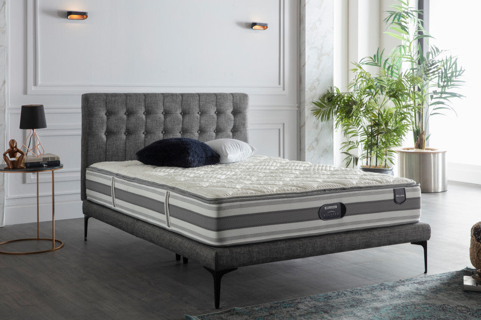 Stratton Queen Foundation & Headboard, Bell Basic Gray