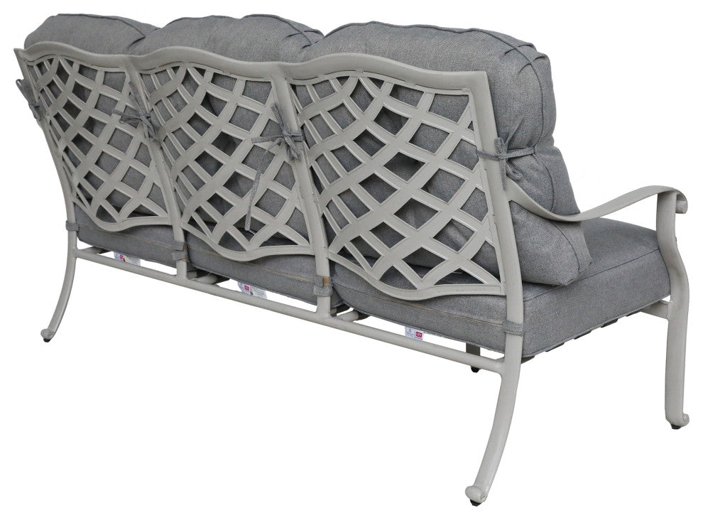 Venice Aluminum 3-Seater Sofa, Ashen Wheat/Basalt