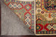Traditional Hand-Knotted Pakistani Kazak Oriental Area Rug, Beige, 4'4"X2'7"