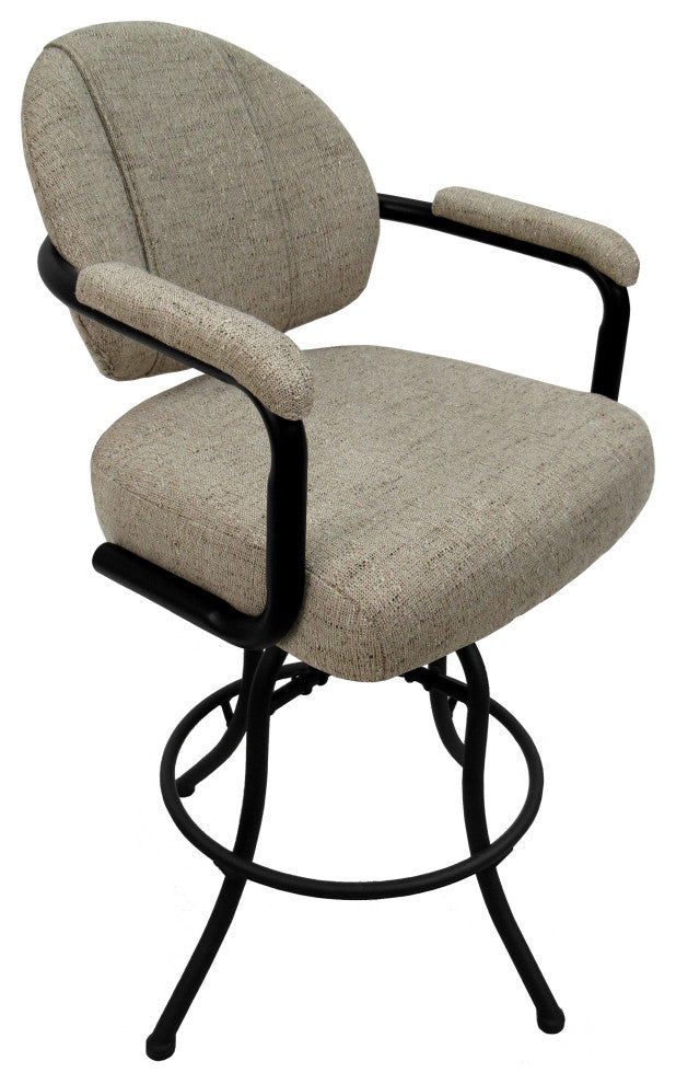 Swivel Tilt Metal Counter 26" 30" Bar Stool M-70, Hemsath Driftwood - Black, 26"