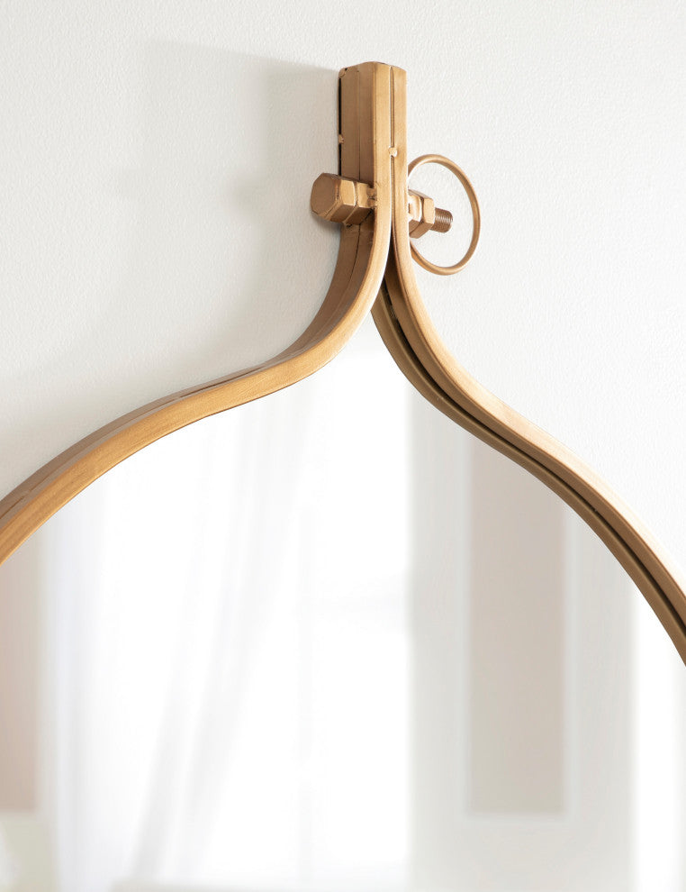 Yitro Metal Framed Wall Mirror, Gold, 30x37