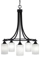 Paramount 5-Light Chandelier, Matte Black, 4" White Marble Glass