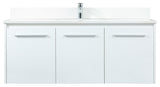 Elegant VF44548MWH-BS 48" Single Bathroom Vanity, White With Backsplash